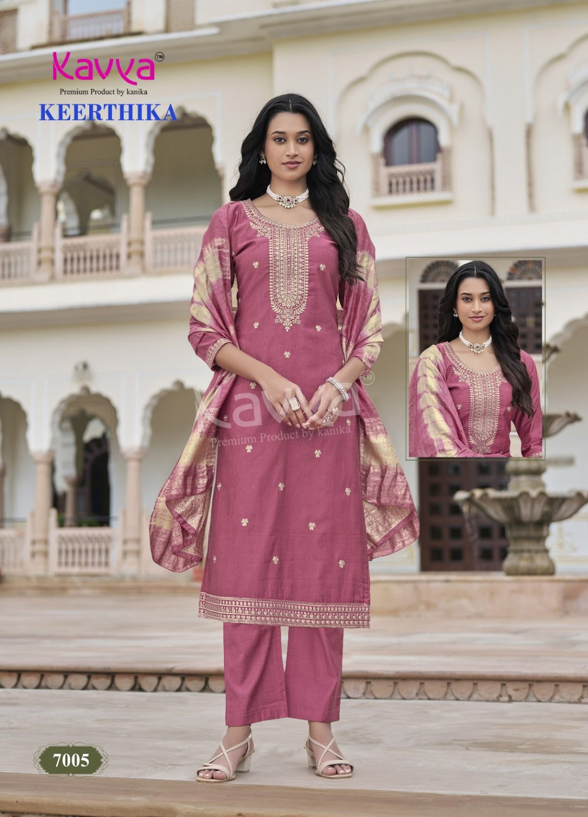 Keerthika Vol 7 Kavya Vertican Readymade Pant Style Suits Wholesaler