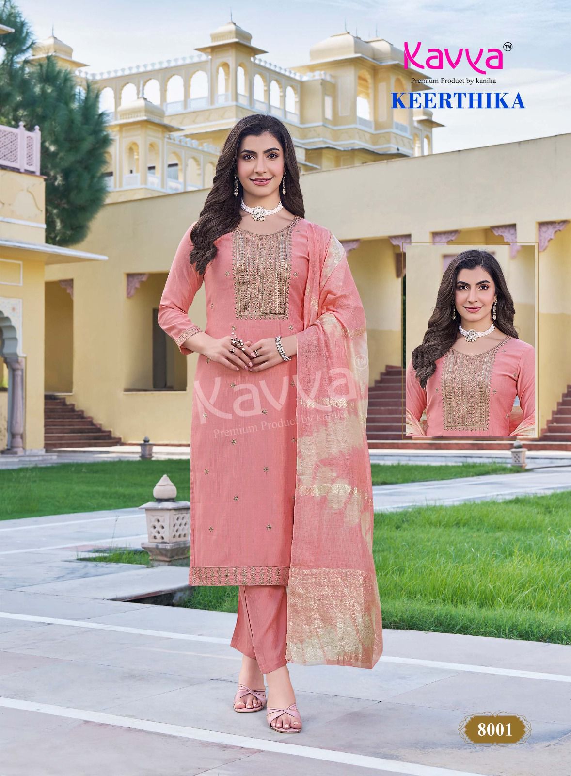 Keerthika Vol 8 Kavya Viscose Vetican Readymade Pant Style Suits Exporter Ahmedabad