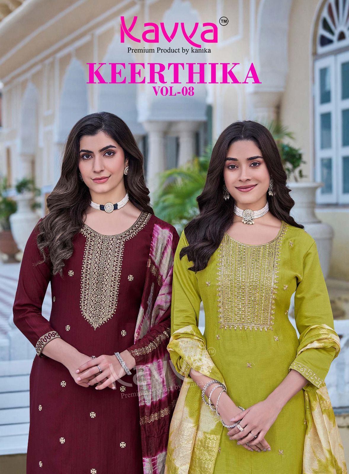 Keerthika Vol 8 Kavya Viscose Vetican Readymade Pant Style Suits Exporter Ahmedabad