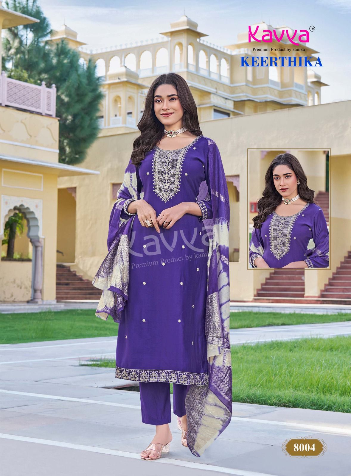 Keerthika Vol 8 Kavya Viscose Vetican Readymade Pant Style Suits Exporter Ahmedabad