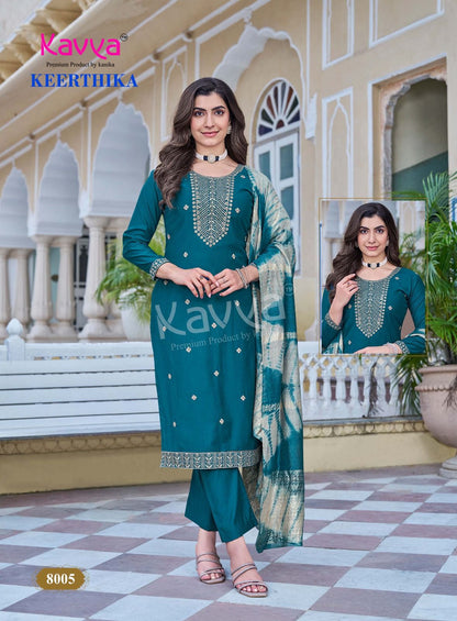 Keerthika Vol 8 Kavya Viscose Vetican Readymade Pant Style Suits Exporter Ahmedabad