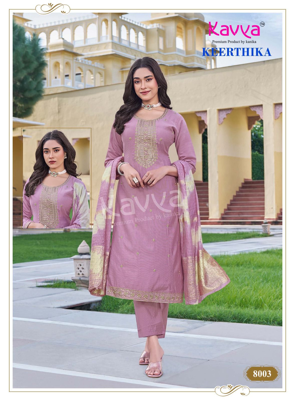 Keerthika Vol 8 Kavya Viscose Vetican Readymade Pant Style Suits Exporter Ahmedabad