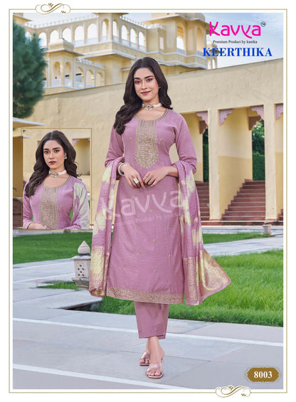 Keerthika Vol 8 Kavya Viscose Vetican Readymade Pant Style Suits Exporter Ahmedabad
