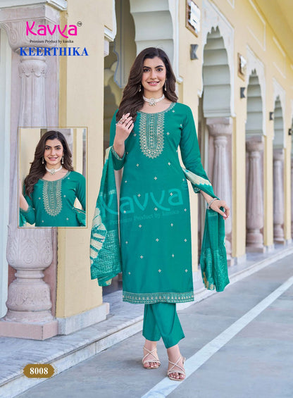 Keerthika Vol 8 Kavya Viscose Vetican Readymade Pant Style Suits Exporter Ahmedabad
