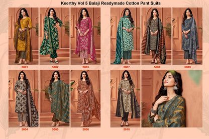 Keerthy Vol 5 Balaji Readymade Cotton Pant Suits Wholesaler Gujarat