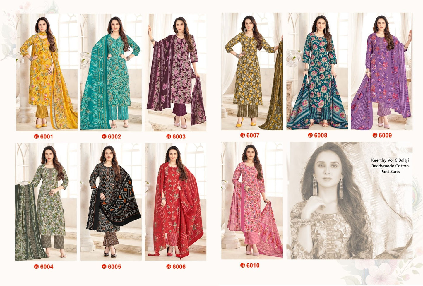Keerthy Vol 6 Balaji Readymade Cotton Pant Suits Wholesaler Gujarat