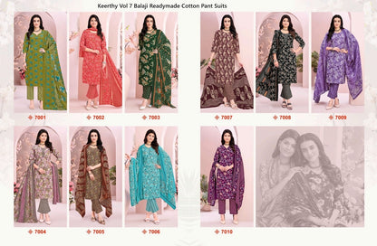 Keerthy Vol 7 Balaji Readymade Cotton Pant Suits Wholesaler Ahmedabad