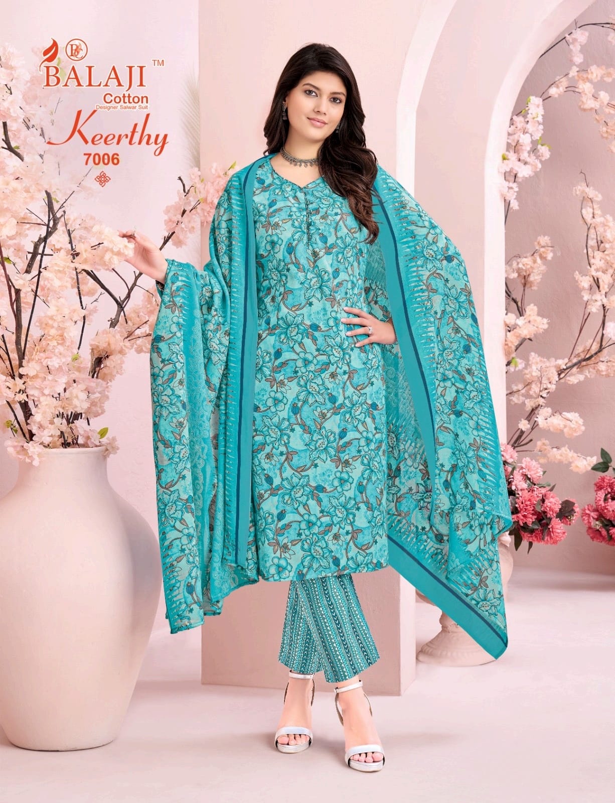 Keerthy Vol 7 Balaji Readymade Cotton Pant Suits Wholesaler Ahmedabad