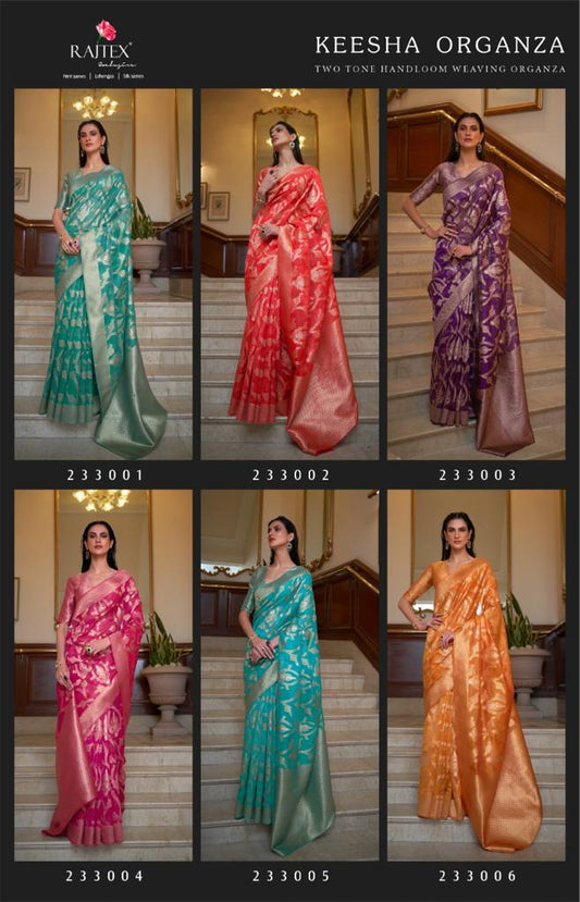 Keesha Rajtex Organza Sarees Manufacturer Gujarat