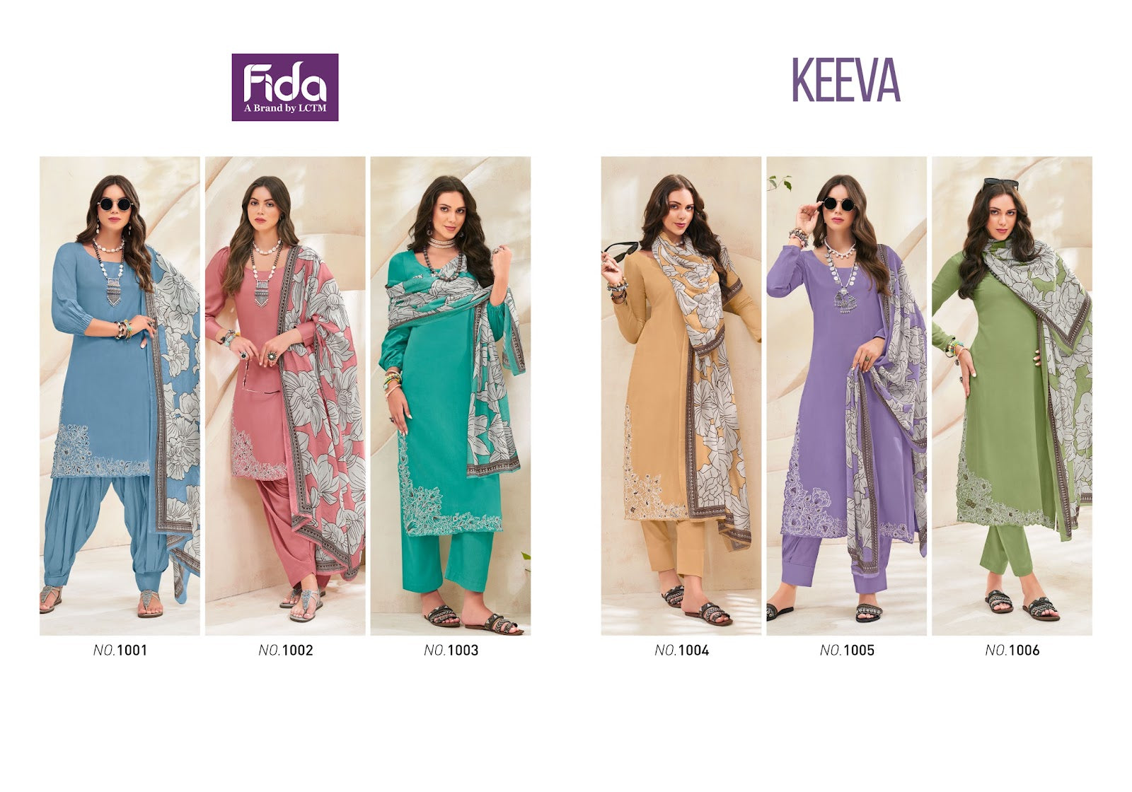 Keeva Fida Cotton Satin Pant Style Suits Wholesale Rate