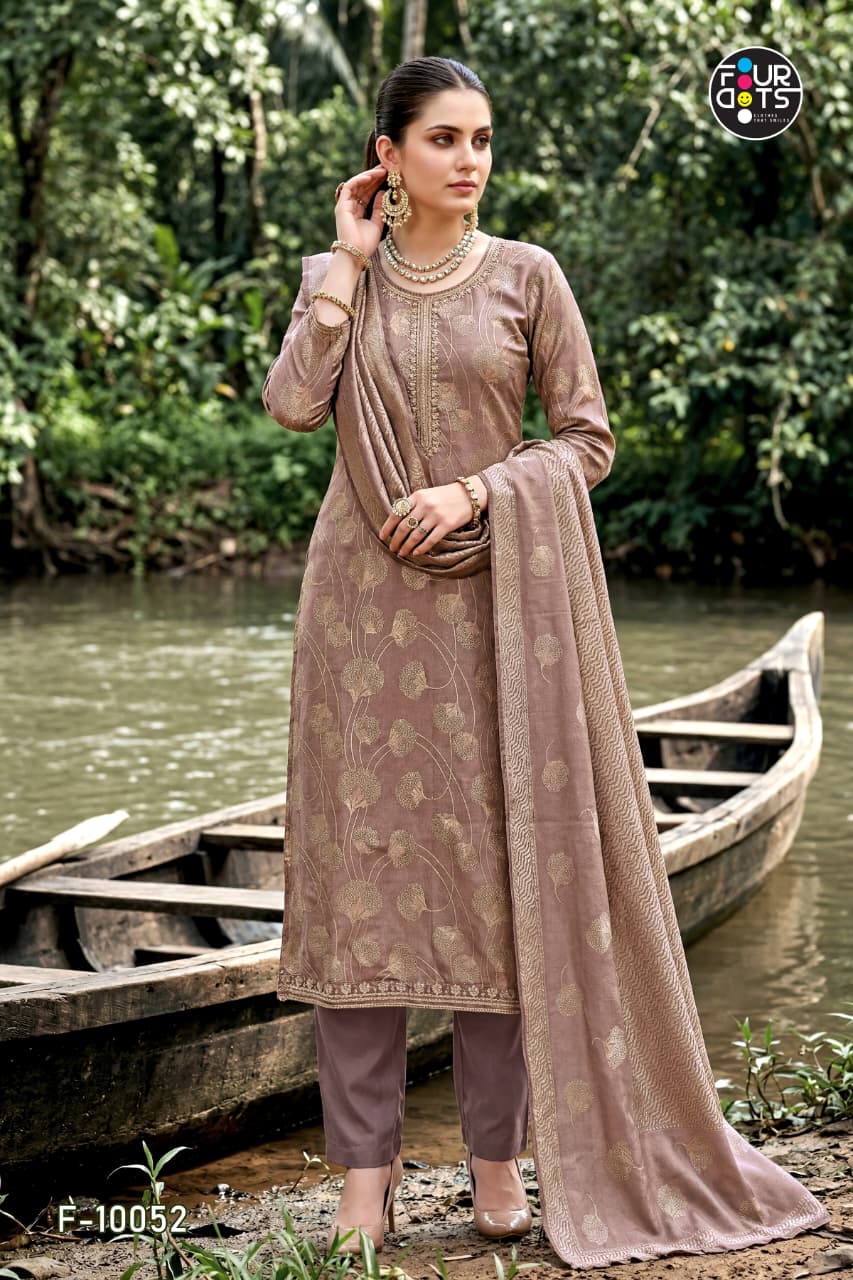 Keeva Four Dots Silk Jacquard Pant Style Suits Wholesale Rate