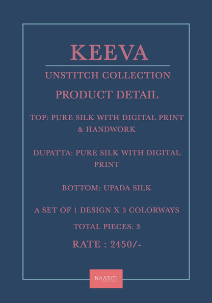 Keeva Naariti Pure Silk Pant Style Suits Exporter Ahmedabad