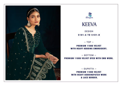 Keeva Sargam Prints Velvet Suits Manufacturer India