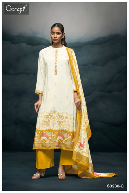 Keira 3230 Ganga Premium Viscose Plazzo Style Suits Exporter India