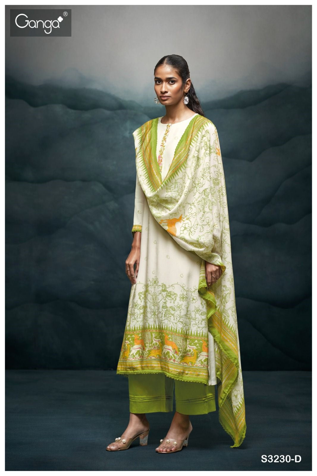 Keira 3230 Ganga Premium Viscose Plazzo Style Suits Exporter India
