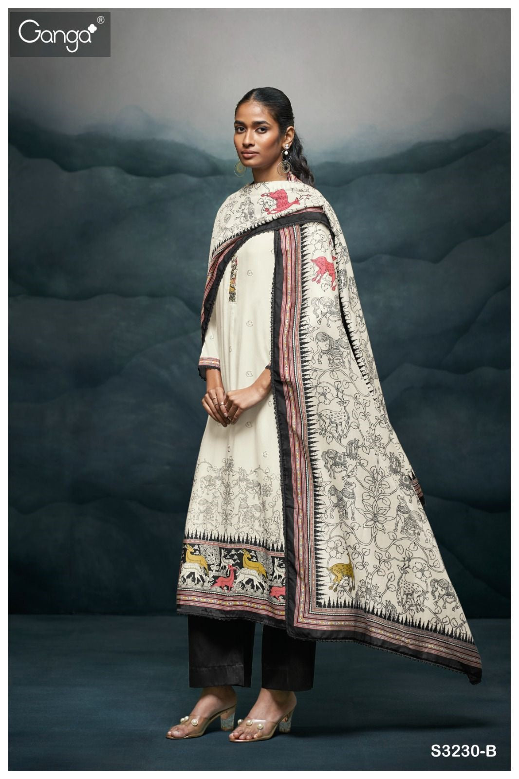 Keira 3230 Ganga Premium Viscose Plazzo Style Suits Exporter India