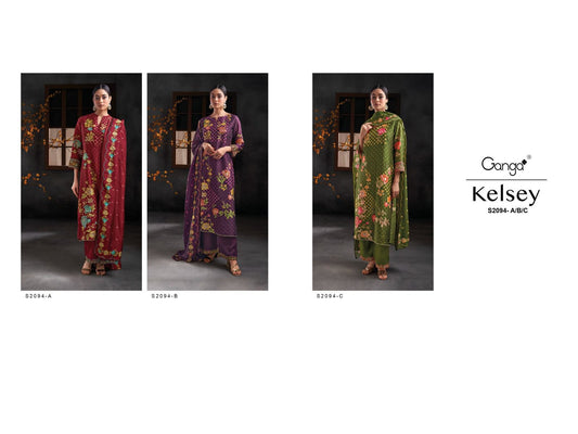 Kelsey 2094 Ganga Premium Bemberg Plazzo Style Suits Exporter