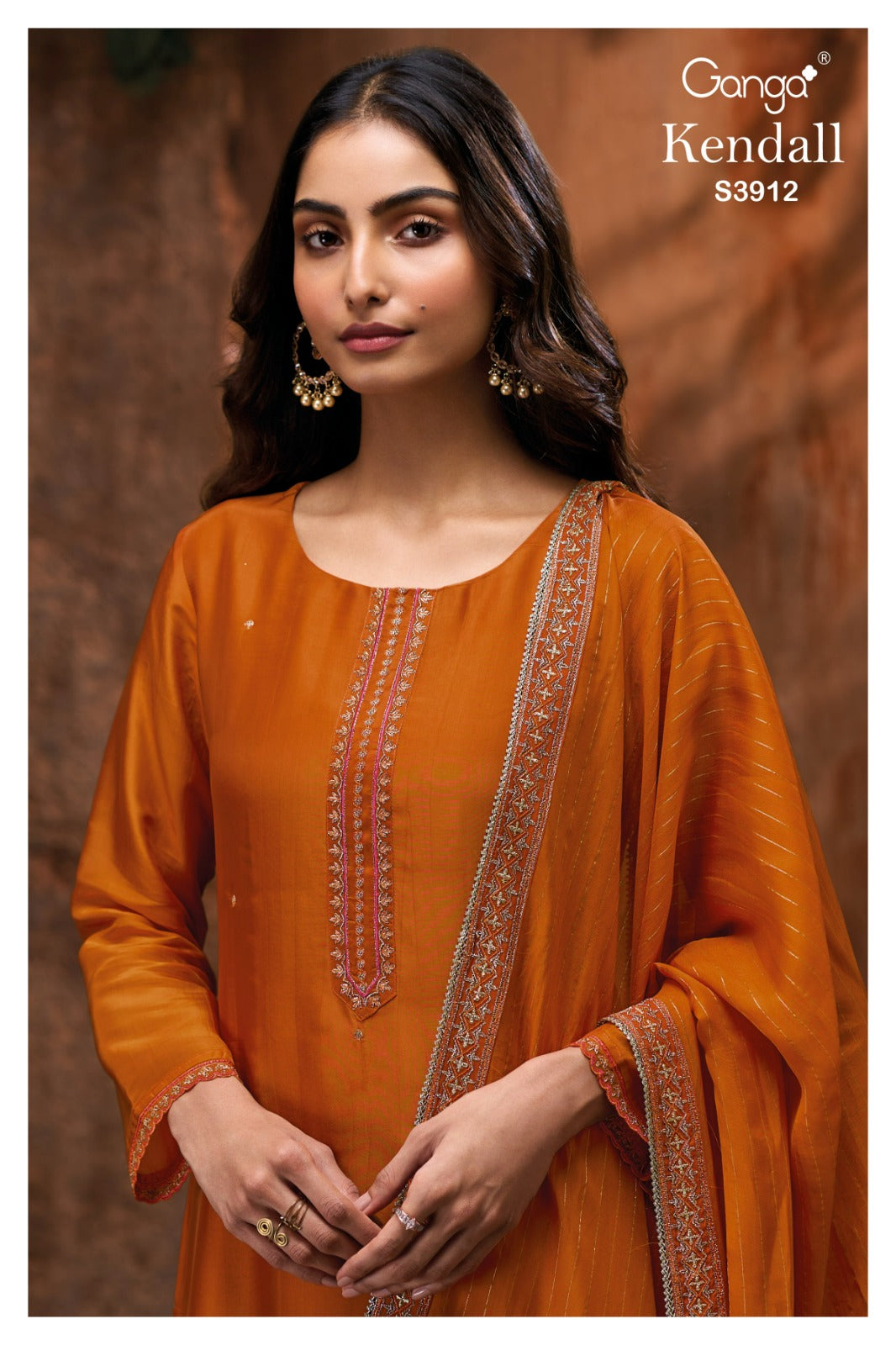 Kendall 3912 Ganga Bemberg Silk Plazzo Style Suits Wholesale