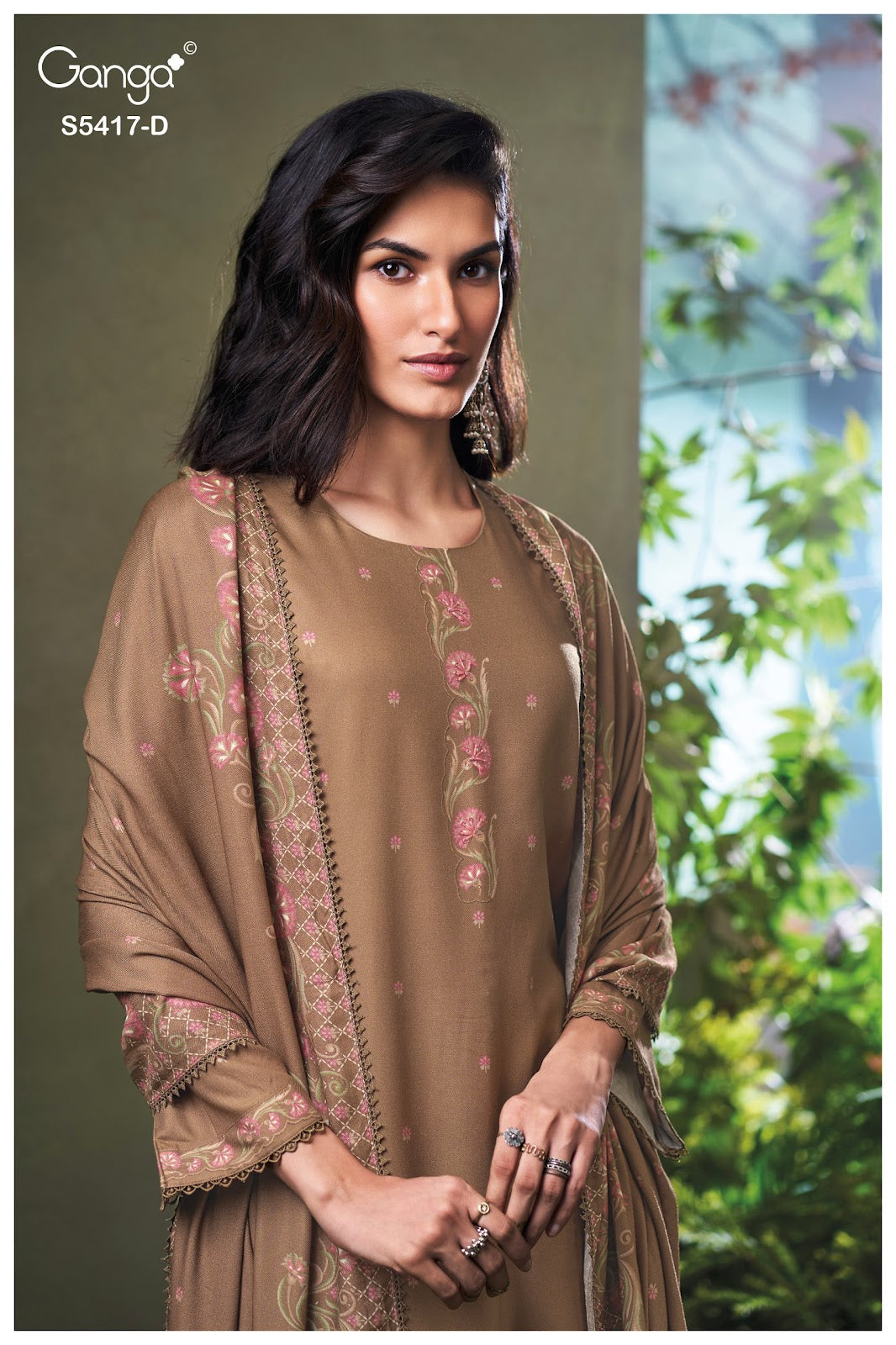 Kenesi S5417 Ganga Wool Pashmina Suits Wholesaler India
