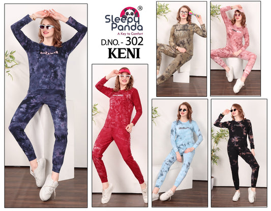 Keni 302 Sleepy Panda Hosiery Cotton Pyjama Night Suits Exporter