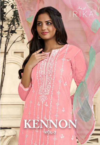 Kennon Vol 3 Irika Organdy Plazzo Style Suits Exporter