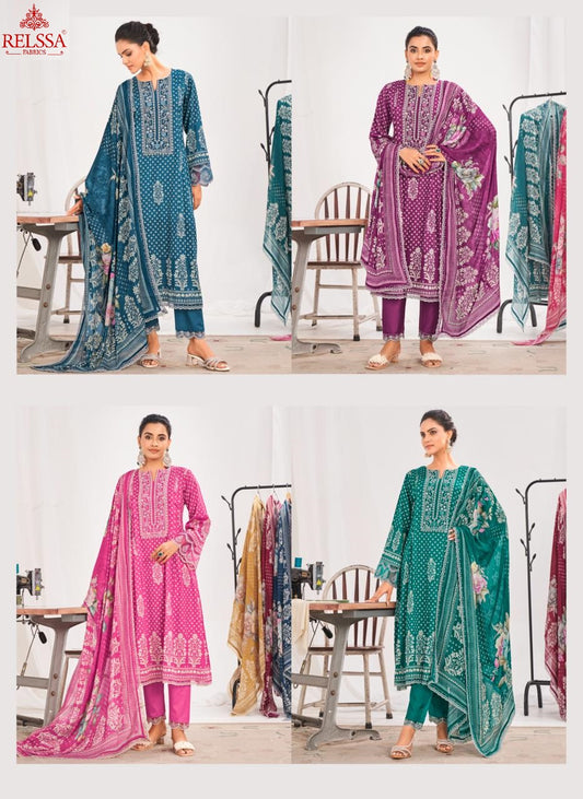 Kenny 3 Relssa Fabrics Cotton Pant Style Suits Wholesaler