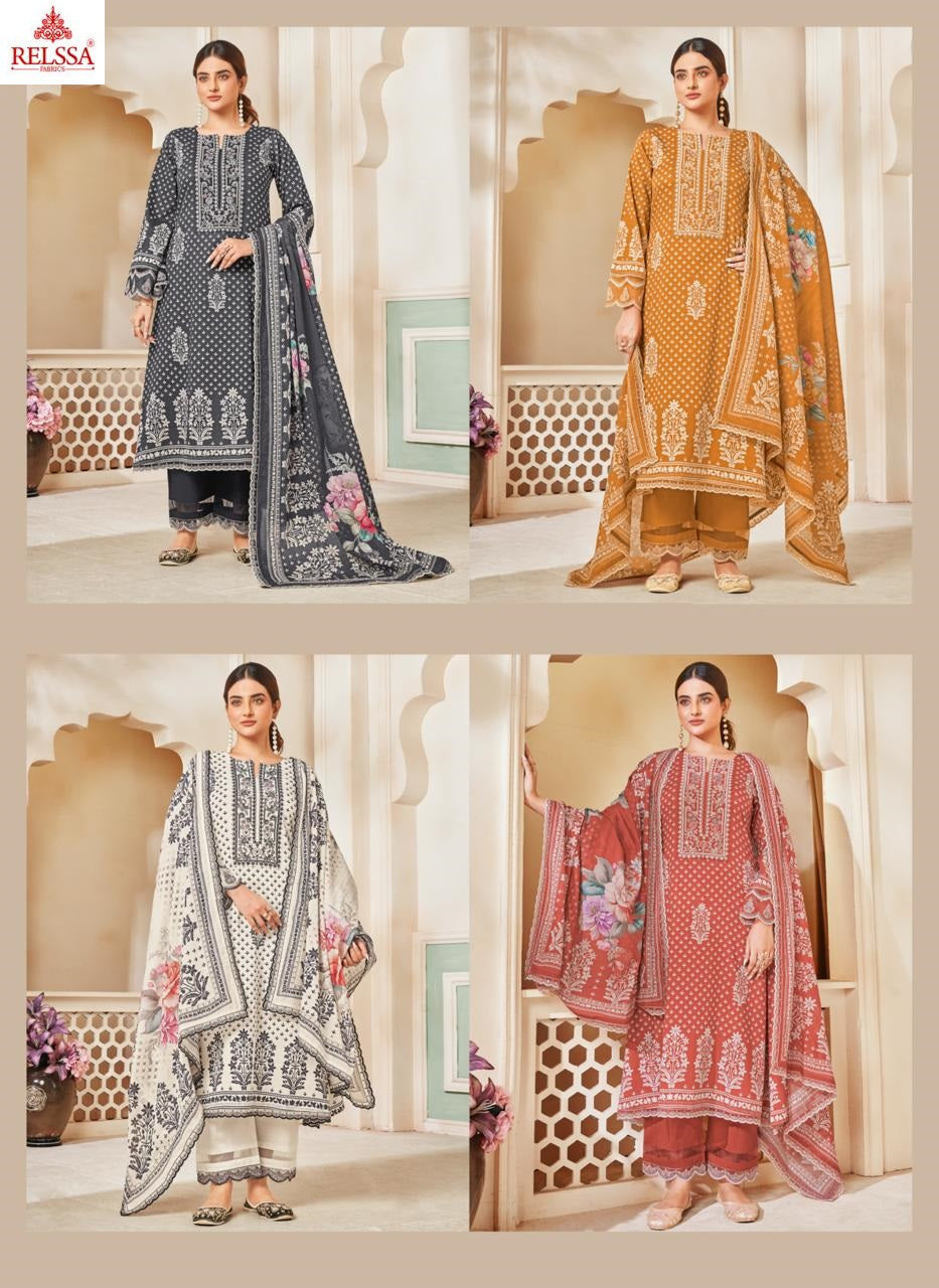 Kenny 4 Relssa Fabrics Cotton Pant Style Suits Wholesaler India