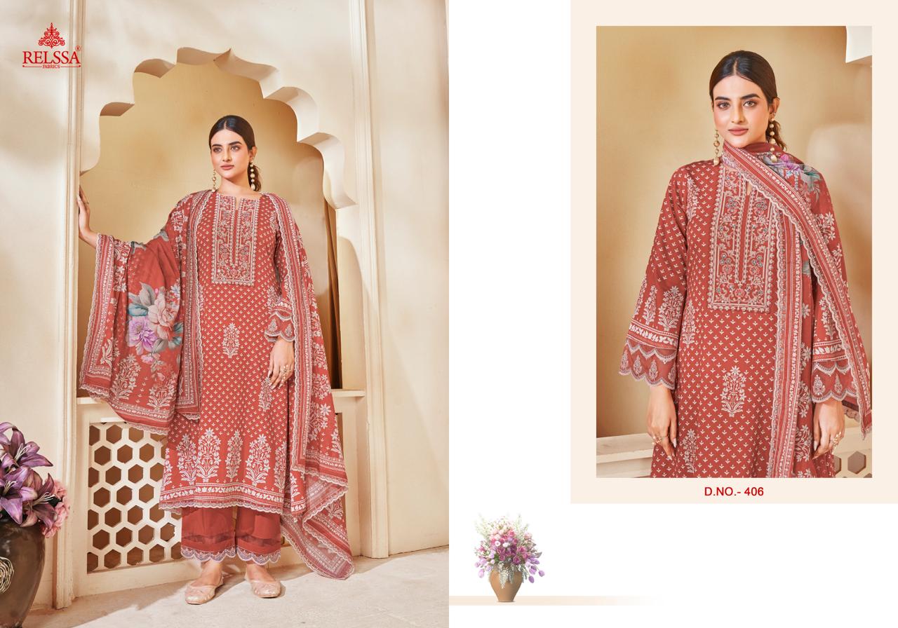 Kenny 4 Relssa Fabrics Cotton Pant Style Suits Wholesaler India