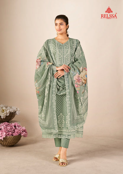 Kenny Relssa Fabrics Cotton Lawn Pant Style Suits Exporter Ahmedabad