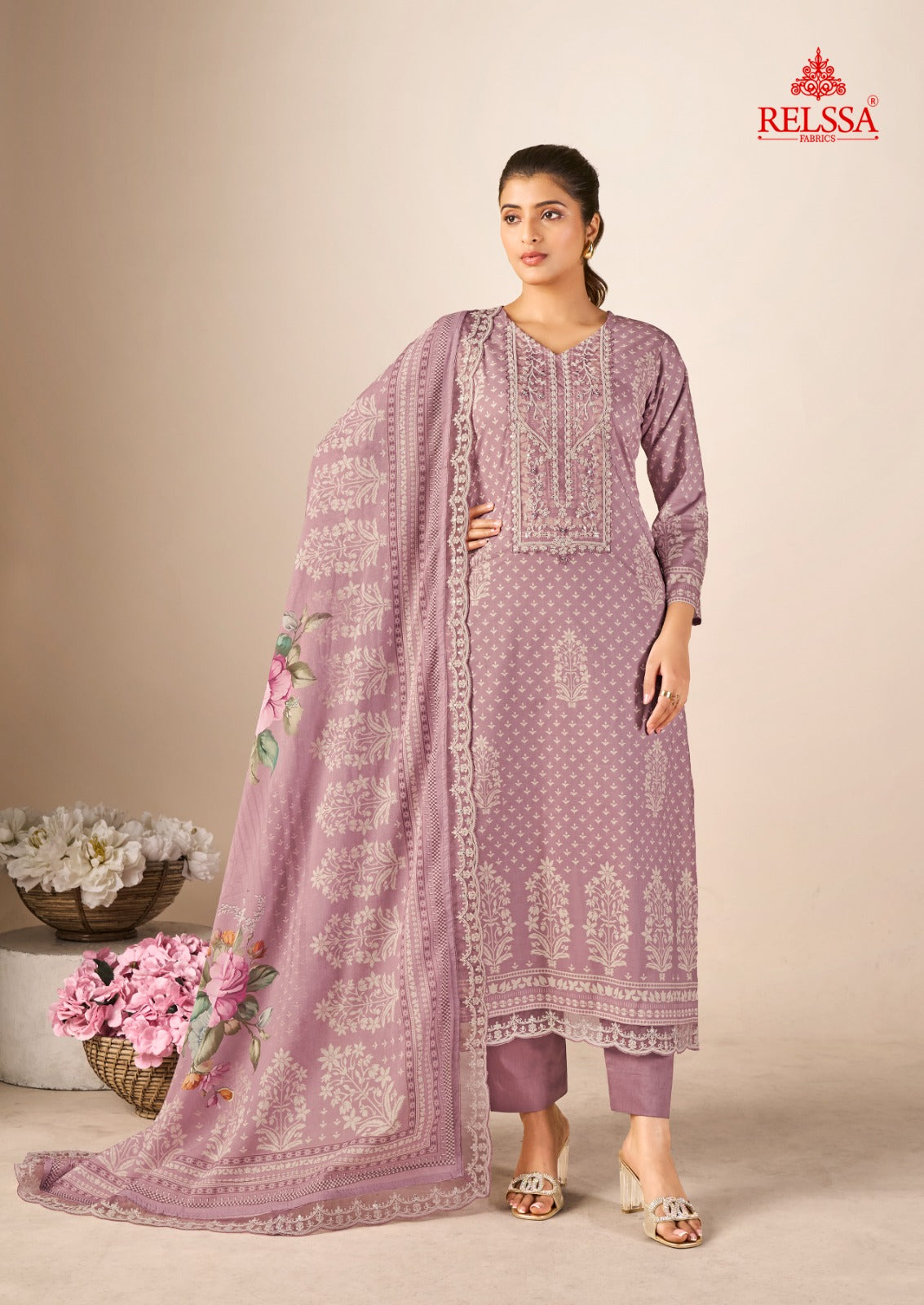 Kenny Relssa Fabrics Cotton Lawn Pant Style Suits Exporter Ahmedabad