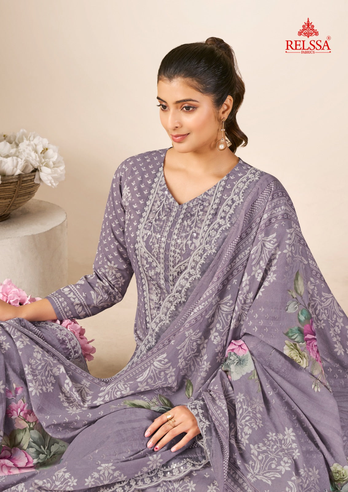 Kenny Relssa Fabrics Cotton Lawn Pant Style Suits Exporter Ahmedabad