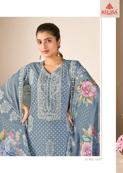 Kenny Relssa Fabrics Cotton Lawn Pant Style Suits Exporter Ahmedabad