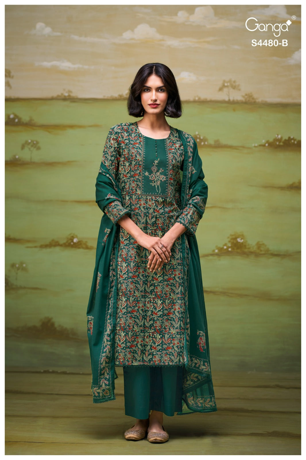 Kenza 4480 Ganga Cotton Pant Style Suits Manufacturer India