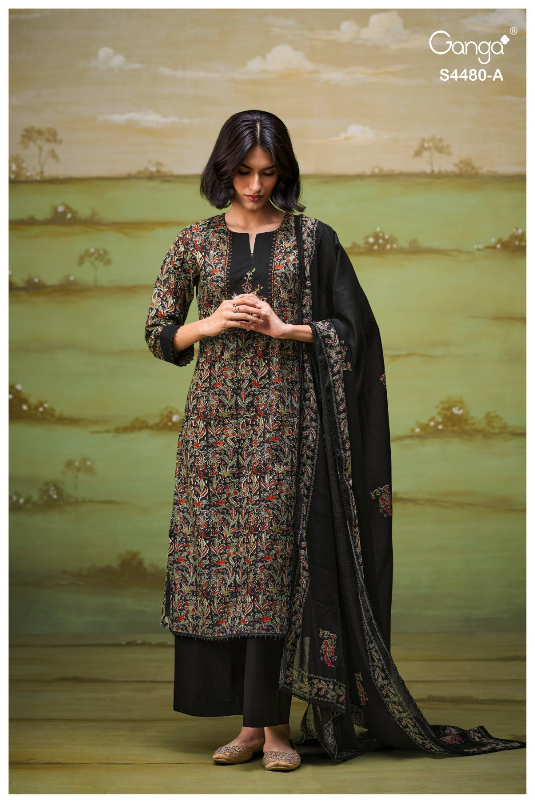 Kenza 4480 Ganga Cotton Pant Style Suits Manufacturer India