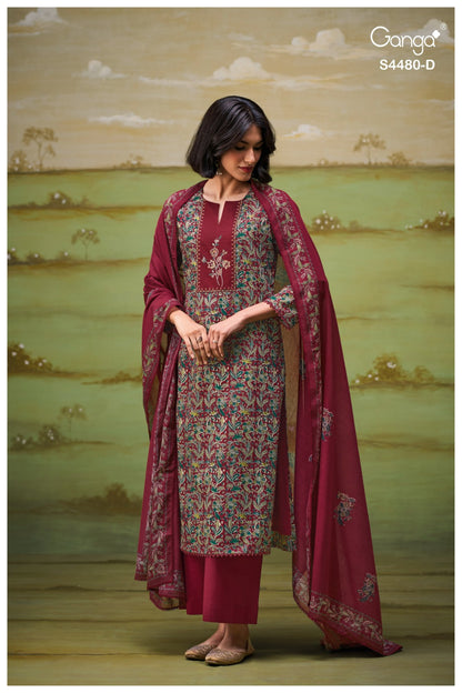 Kenza 4480 Ganga Cotton Pant Style Suits Manufacturer India