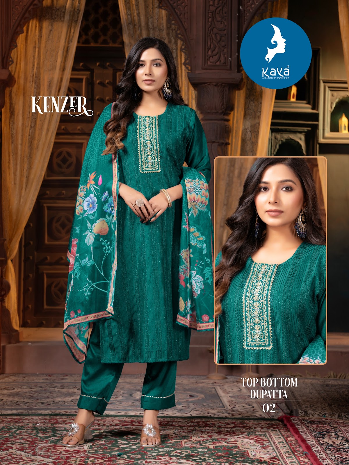 Kenzer Kaya Chinon Readymade Pant Style Suits Supplier Gujarat