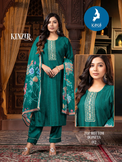 Kenzer Kaya Chinon Readymade Pant Style Suits Supplier Gujarat