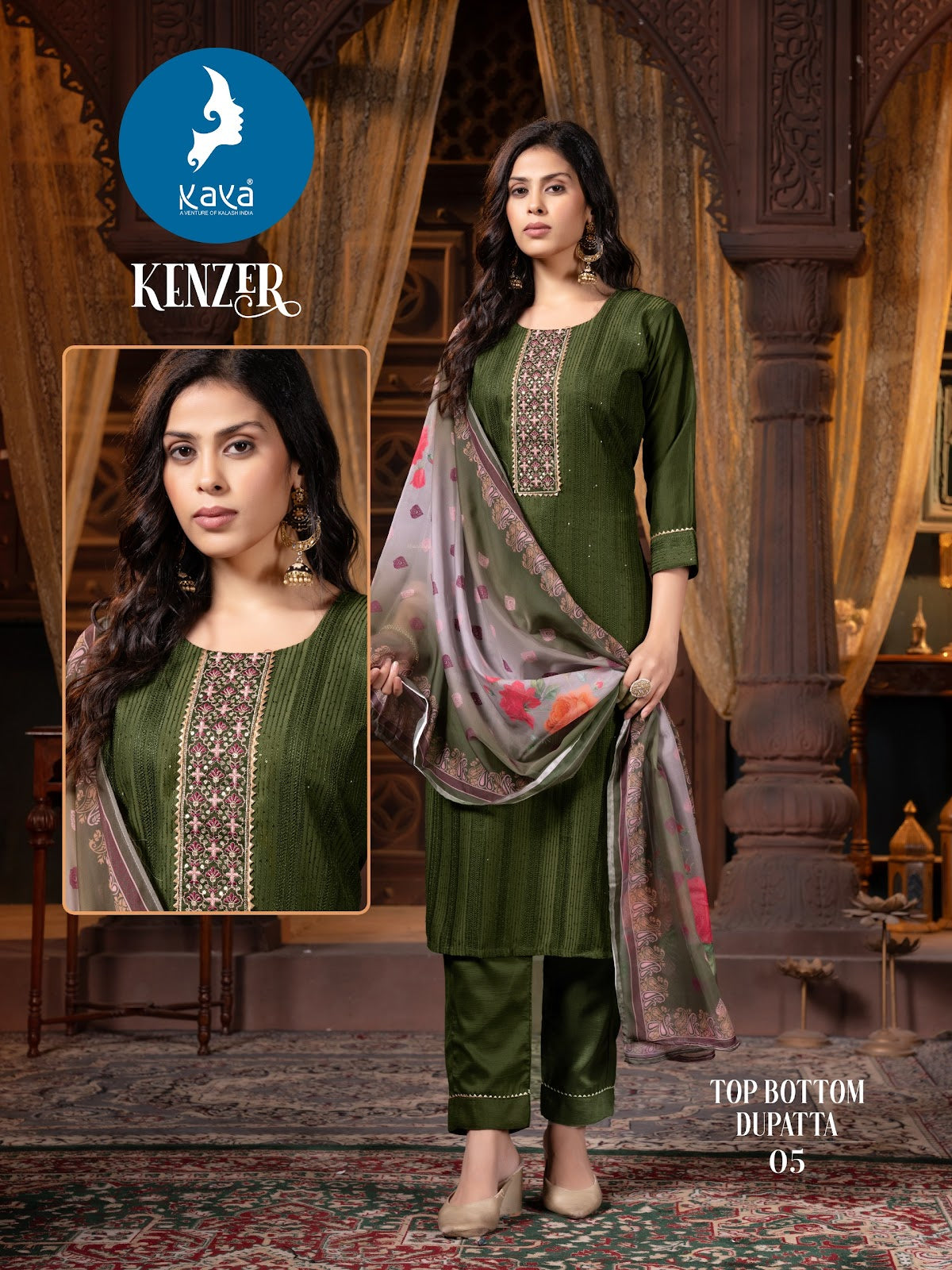 Kenzer Kaya Chinon Readymade Pant Style Suits Supplier Gujarat