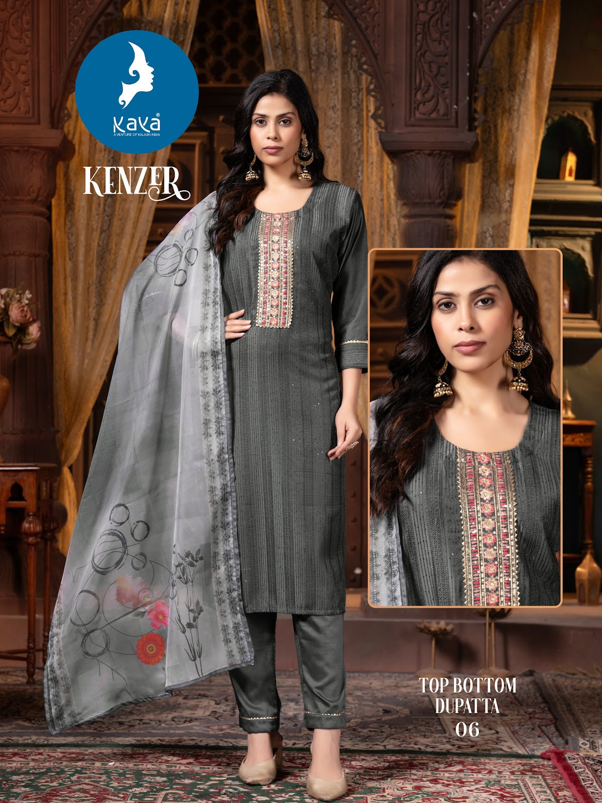 Kenzer Kaya Chinon Readymade Pant Style Suits Supplier Gujarat