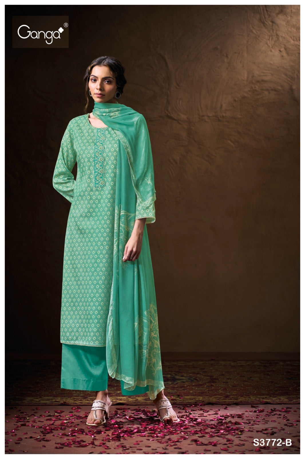 Kenzira 3772 Ganga Premium Cotton Plazzo Style Suits Supplier India
