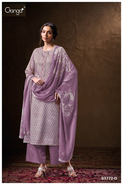 Kenzira 3772 Ganga Premium Cotton Plazzo Style Suits Supplier India