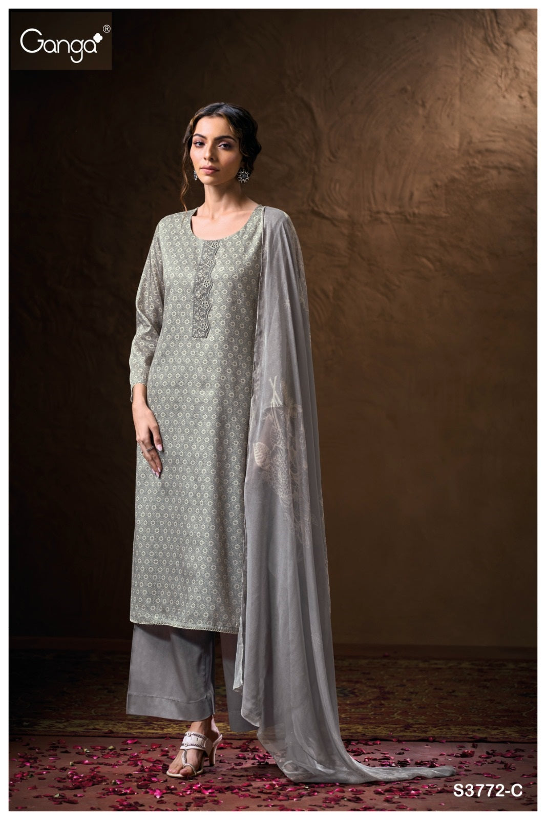 Kenzira 3772 Ganga Premium Cotton Plazzo Style Suits Supplier India