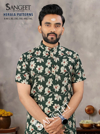 Kerala Patterns Sangeet Pure Cotton Mens Dhoti Shirts Exporter Gujarat