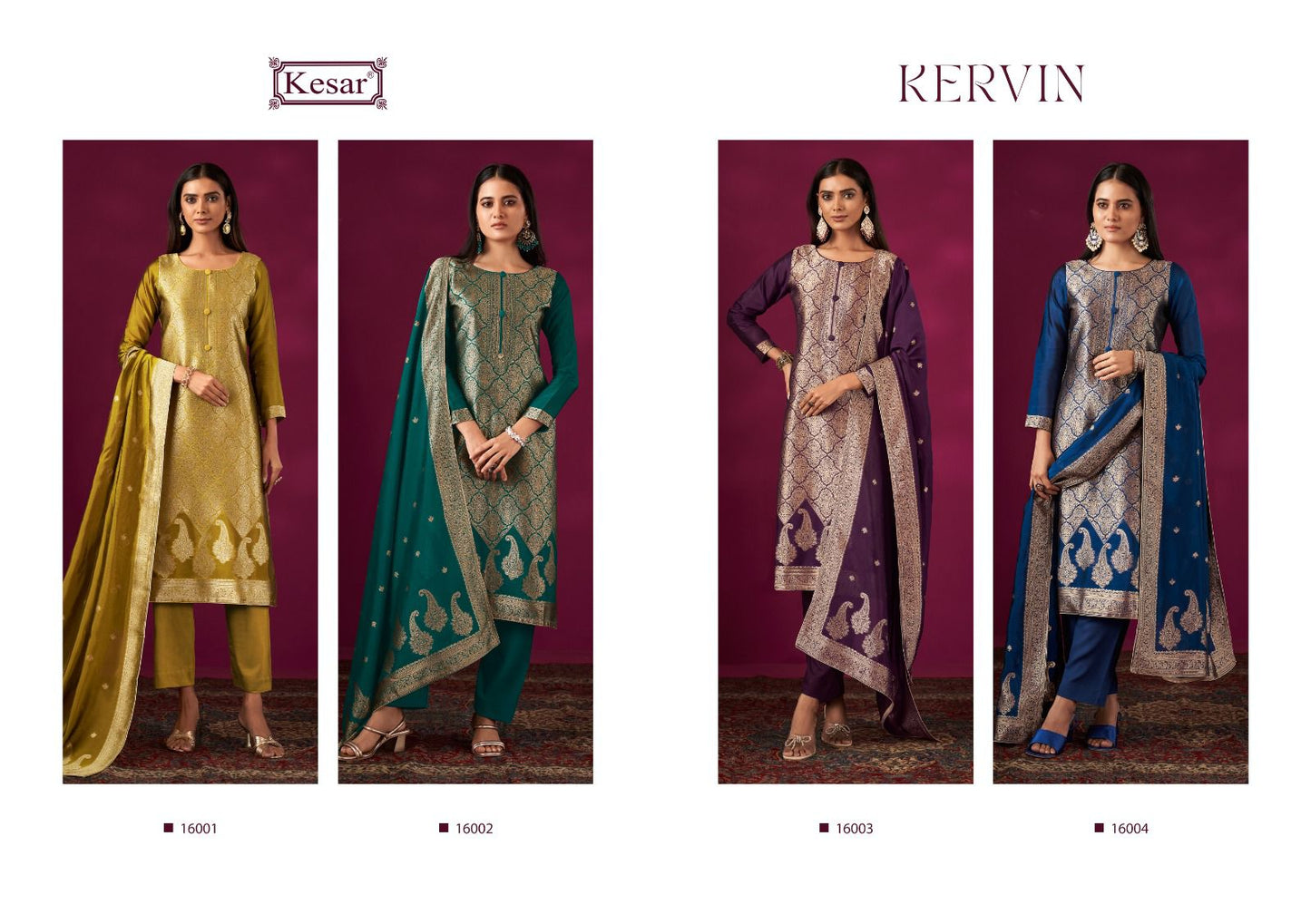 Kervin 16001 Kesar Premium Dola Pant Style Suits Wholesale Rate