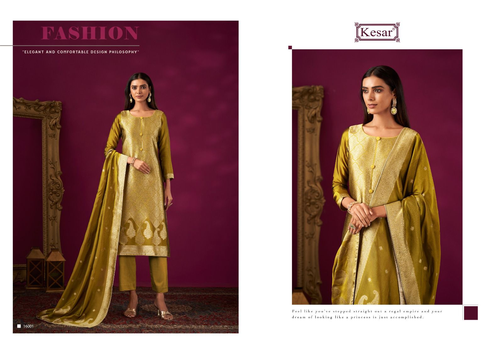 Kervin 16001 Kesar Premium Dola Pant Style Suits Wholesale Rate