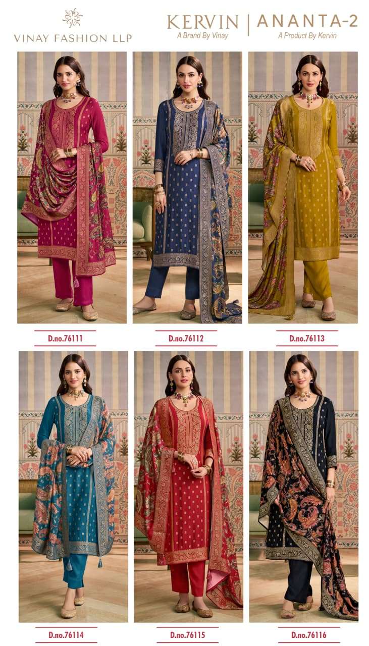 Kervin Ananta 2 Vinay Fashion Llp Viscose Jacquard Pashmina Suits Exporter India