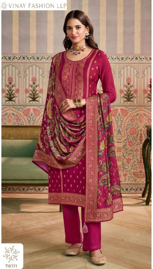 Kervin Ananta 2 Vinay Fashion Llp Viscose Jacquard Pashmina Suits Exporter India