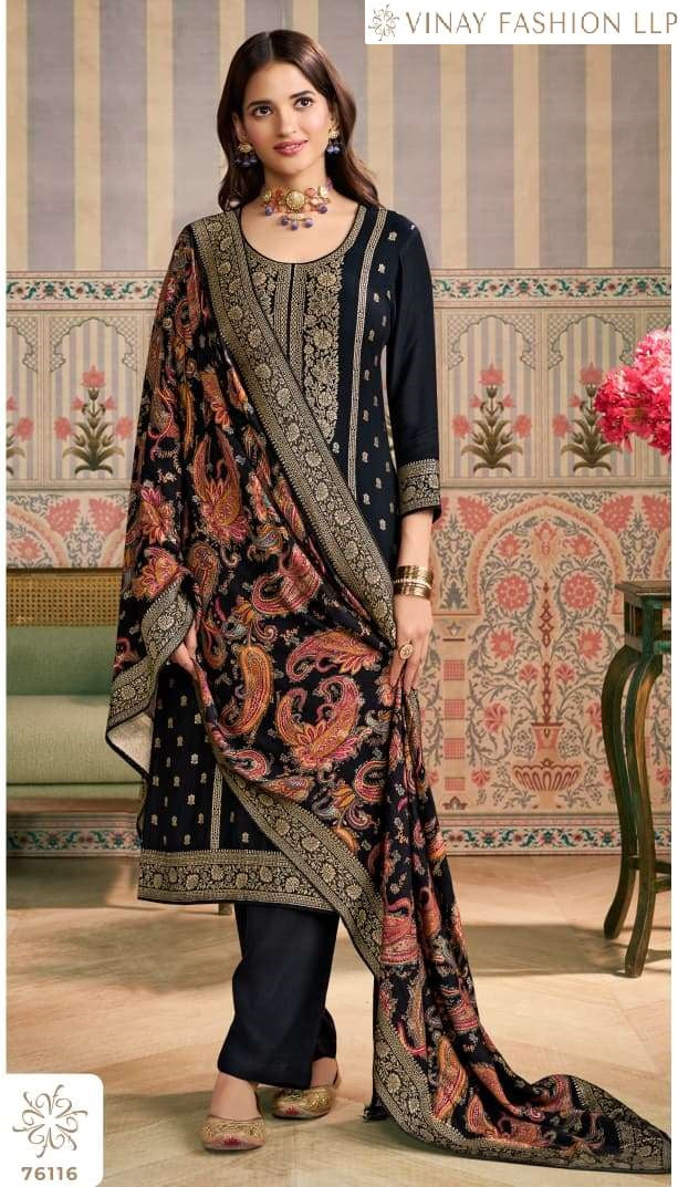 Kervin Ananta 2 Vinay Fashion Llp Viscose Jacquard Pashmina Suits Exporter India