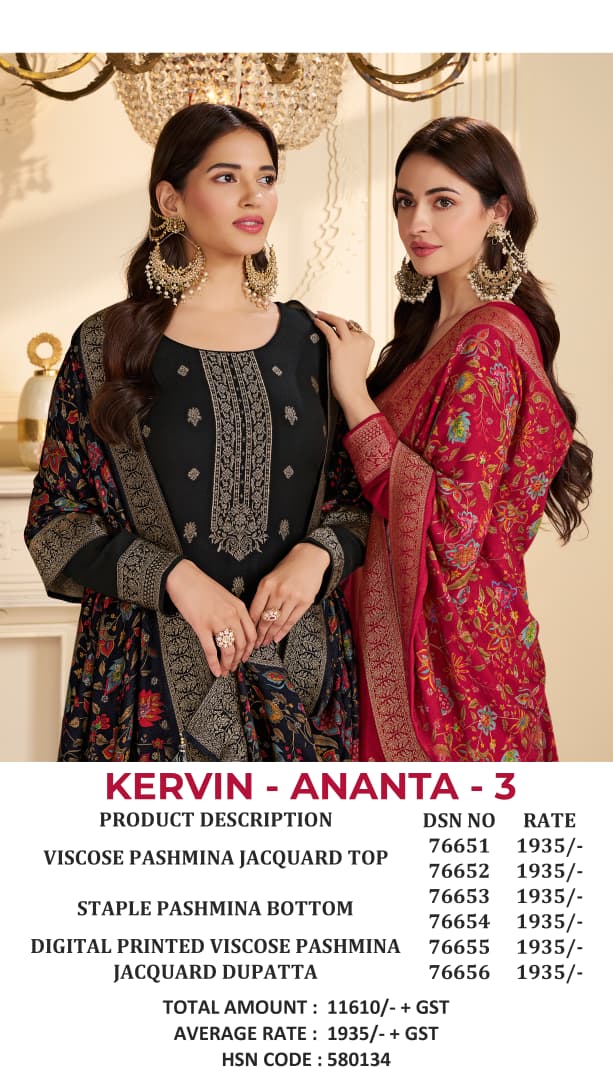Kervin Ananta 3 Vinay Fashion Llp Pashmina Suits Wholesale