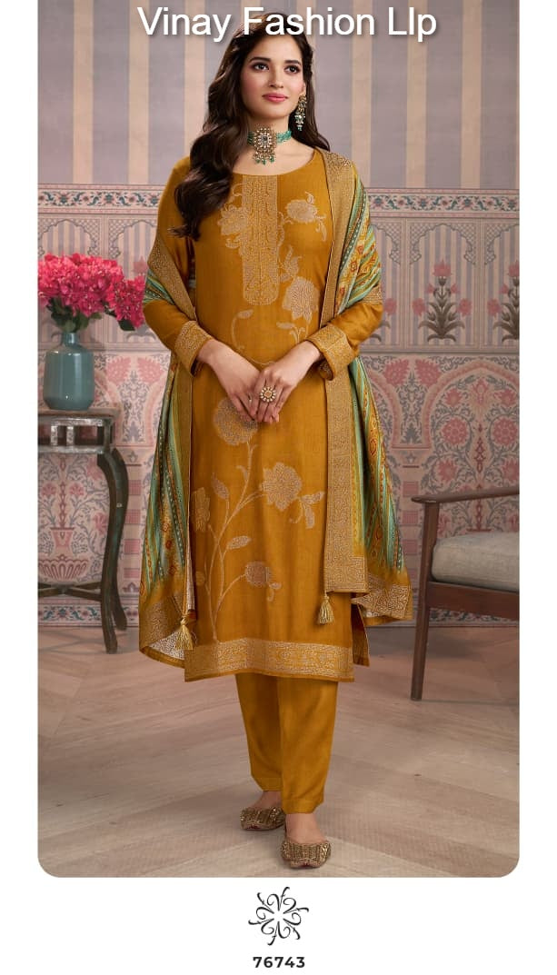 Kervin Ananta 6 Vinay Fashion Llp Viscose Jacquard Pashmina Suits Supplier Ahmedabad